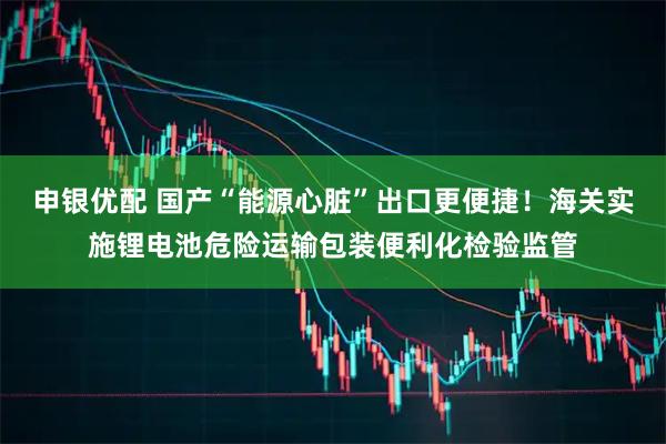 申银优配 国产“能源心脏”出口更便捷！海关实施锂电池危险运输包装便利化检验监管